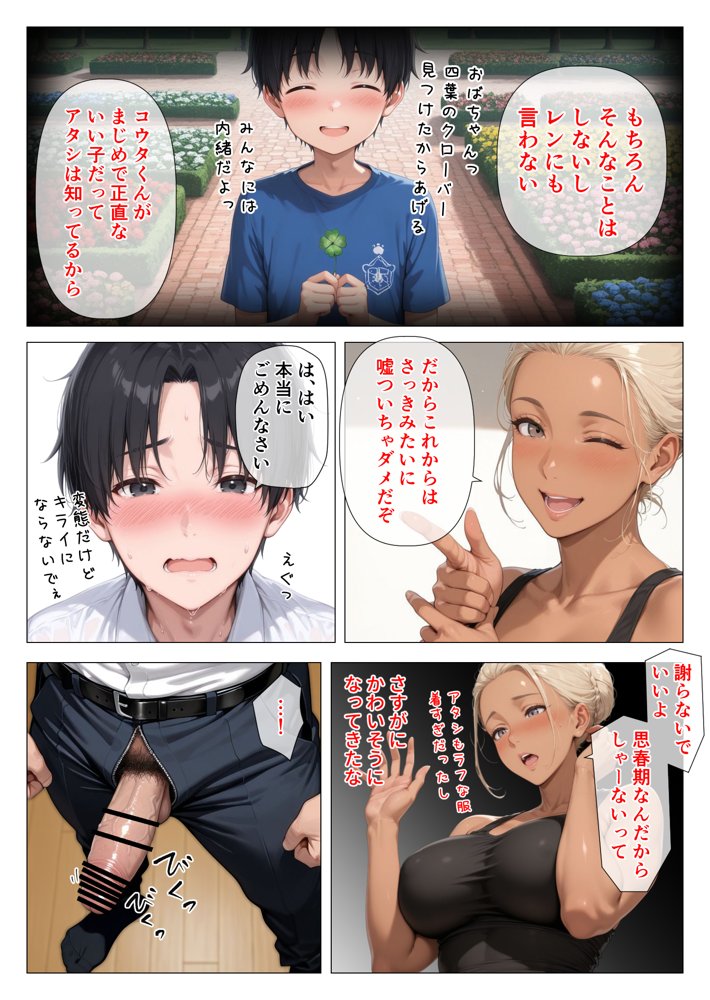 美巨乳黒ギャル人妻のむちむち濃厚甘サド生H 〜憧れの親友ママに筆おろししてもらう話〜 無料エロ漫画 raw エロ同人誌画像 013